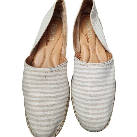 Born Striped Canvas Espadrille Flats, Women's 11 - Picture 3 of 7